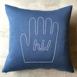 STOMACHACHE. x Pacifica Collectives "Hi!" Cushion （Blue）